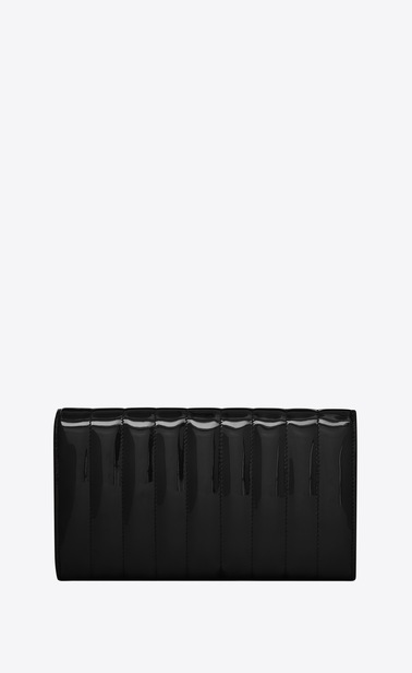 Vicky large flap wallet in matelassé patent leather